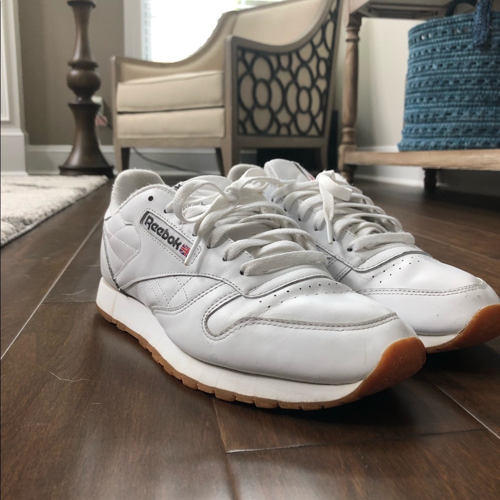 Reebok Classics White Sneakers with Gum Sole